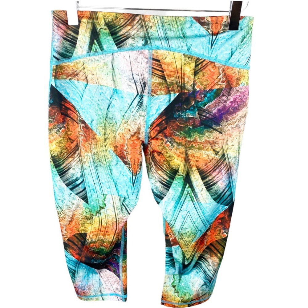Zella Geometric Shape Cropped Yoga Leggings Size Medium - Picture 6 of 6